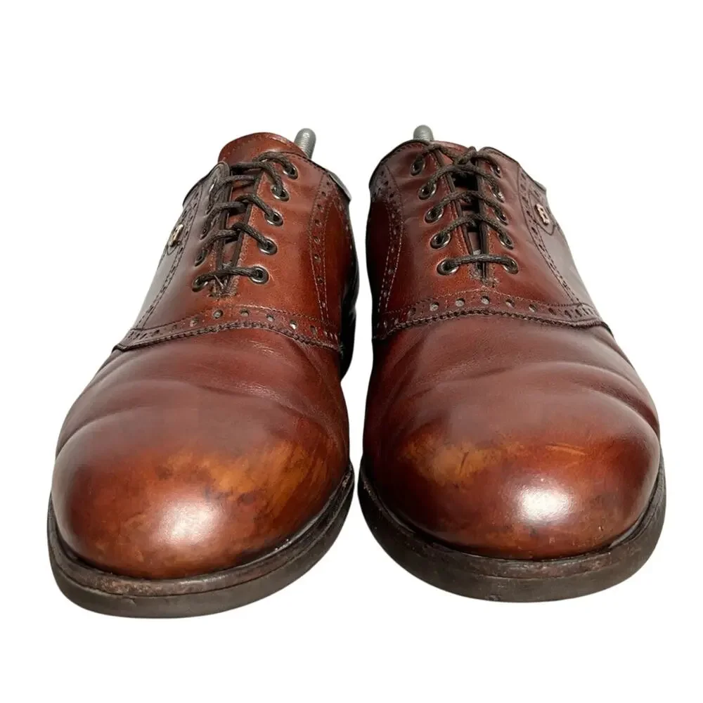 Footjoy Men's 10D Classic Dry Golf Shoes Style 55728 Made In USA Brown VIBRAM